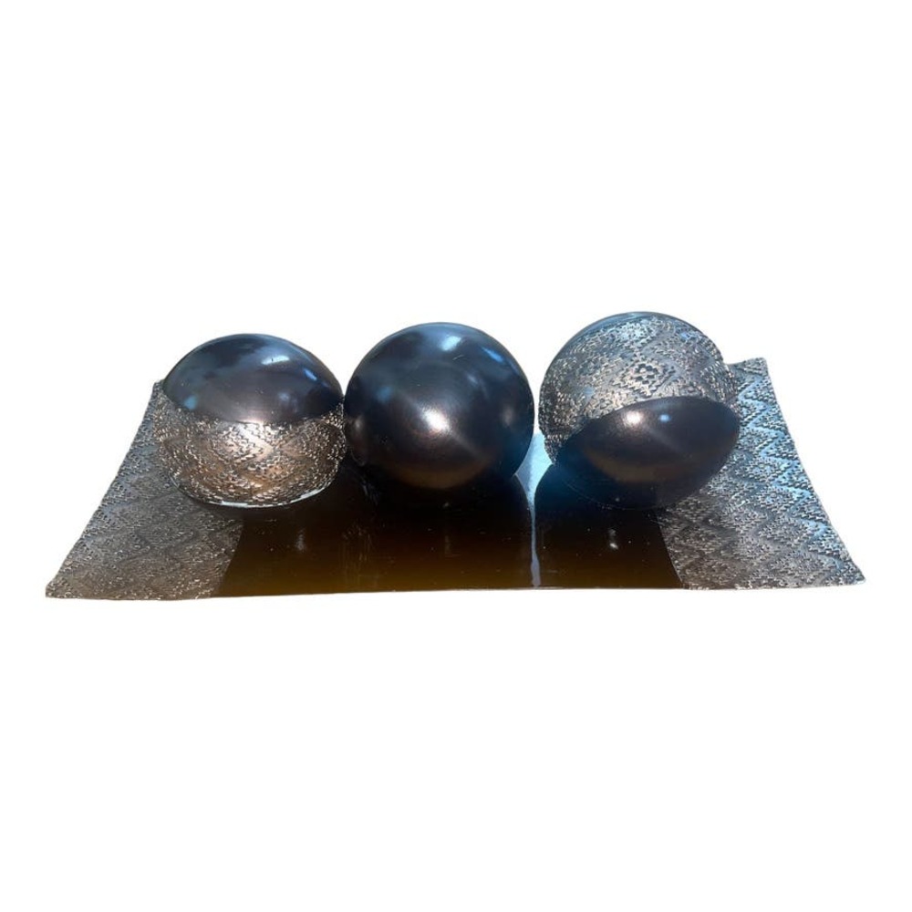 Creative Scents Dublin Brown Home Decor Tray and Orbs Set